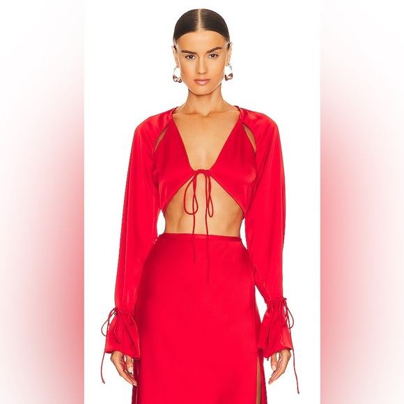 L'Academie Tops - L'Academie Connor Crop Top - Bright Red